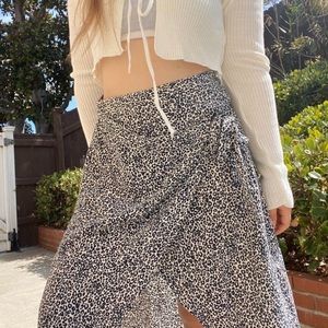 Blue leopard/cheetah wrap skirt